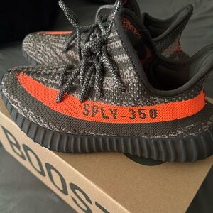 Yeezy Boost 350 V2 Sneakers - Black and White Red